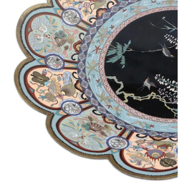Japanese Cloisonne Charger Plate For Sale - Image 6 of 9