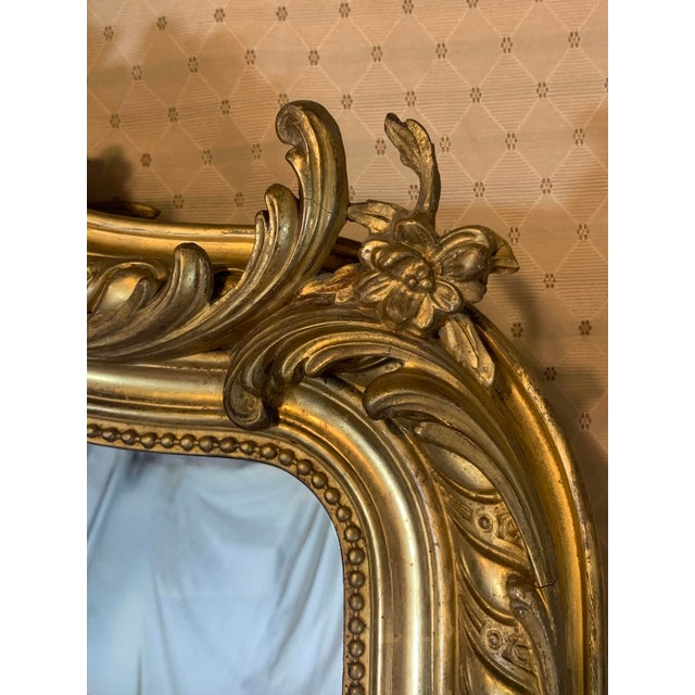 Wood Louis Phillipe Giltwood Camel Back Rococo Crested Pier Mirror For Sale - Image 7 of 18