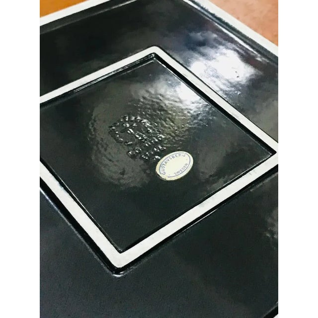 Black & White Ceramic Domino Plate by Stig Lindberg for Gustavsberg, Sweden, 1950s For Sale - Image 9 of 10