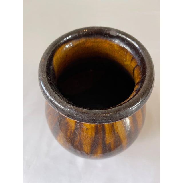 1960s Vintage Glazed Ceramic Vase For Sale - Image 5 of 9