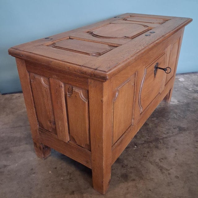 Antique Oak Chest with Iron Hardware, 18th-19th Century For Sale - Image 3 of 18