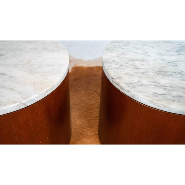 1980s Architectural Supplements for Habitat Carrara Marble Drums - A Pair For Sale - Image 11 of 18