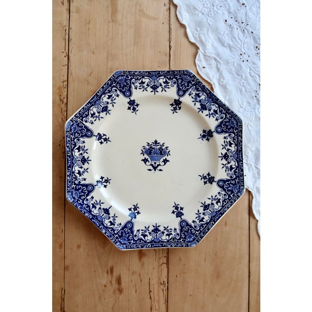 Ivory Ironstone Serving Platter from Longchamp, 1890s For Sale - Image 8 of 8