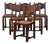 French Straw-Seated Chairs in Wood, 1940, Set of 6 For Sale