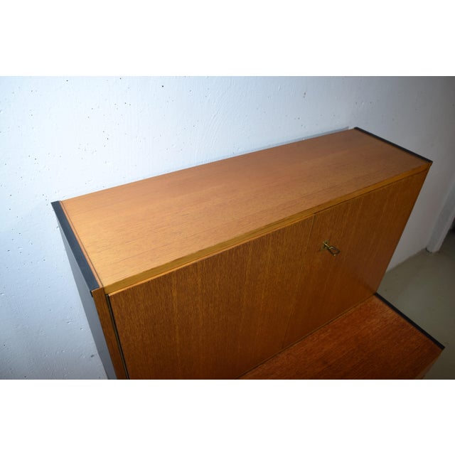 Black Two-Piece Teak Cabinet by Omnia, 1960s For Sale - Image 8 of 9