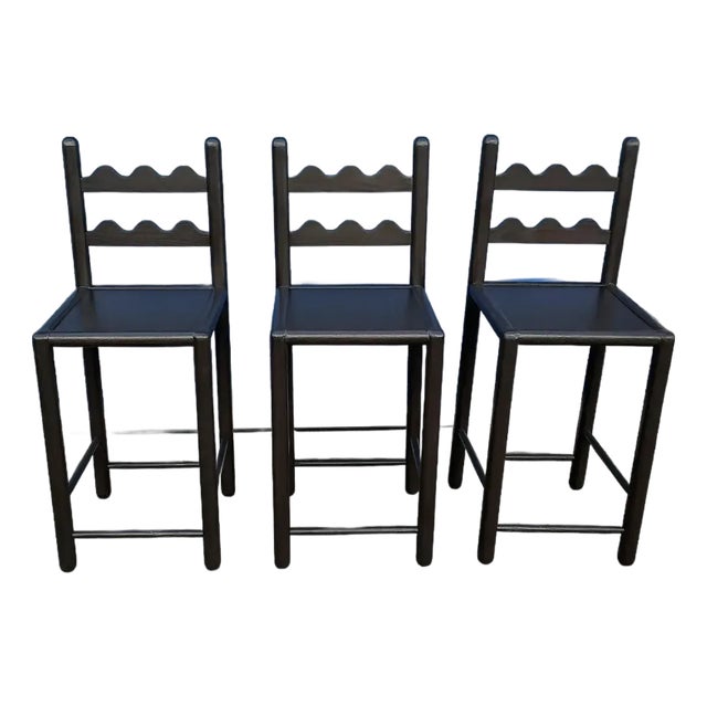 Set of 3 Country French Counter Stools For Sale