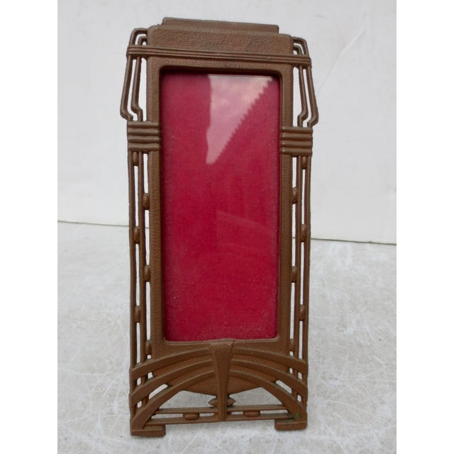 Art Nouveau to Art Deco frame from Germany. Beautifully design of linear form. Double lines and geometrical angles create...