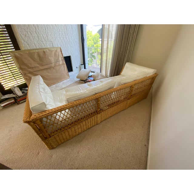Wood McGuire Company Wicker Rattan Couch, 1970s For Sale - Image 7 of 10