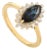 Marquise Cut Sapphire Ring in 18k Yellow Gold Size 5 For Sale