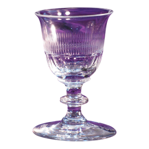Antique Clear Stemmed Wine Glass, Handmade Mouth Blown & Cut Fluting & Panels 1820-60's