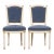 Antique French Louis XVI Style Painted Accent Chairs in Blue Mohair - A Pair For Sale