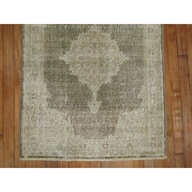 Textile Worn Vintage Zabihi Collection Turkish Gray Runner - 2'8" x 10' For Sale - Image 7 of 7