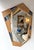 Mid-Century Modern Contemporary Asymmetrical Mirror Rattan Marquetry and Enamel Metal. Italy For Sale - Image 3 of 12