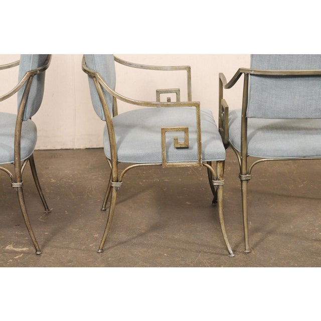Light Gray Set of 4 French Vintage Dining Chairs For Sale - Image 8 of 11
