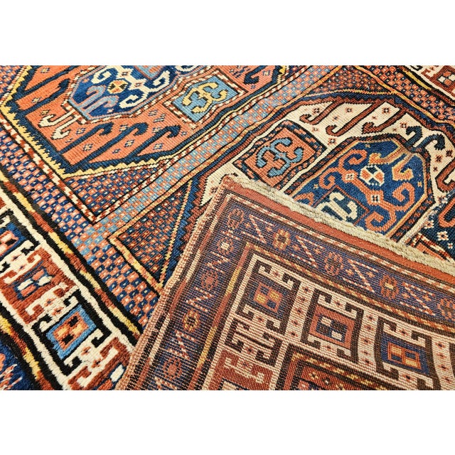 Antique Karachov Kazak Area Rug, Hand-Knotted Wool, Caucasus, 1800s, 4' x 7' For Sale - Image 15 of 16