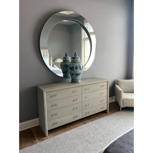 Mitchell Gold + Bob Williams Malibu eight-drawer dresser in a matte gray finish over mahogany, with the collection’s...