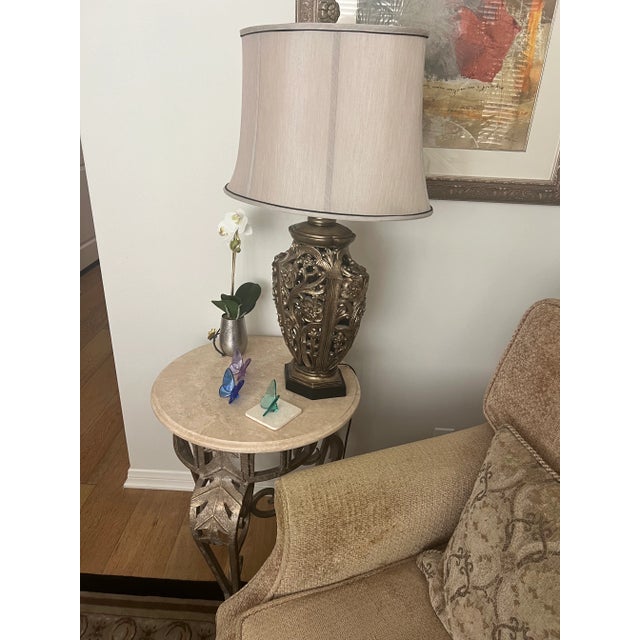 End Table, Round Rot Iron For Sale - Image 4 of 6