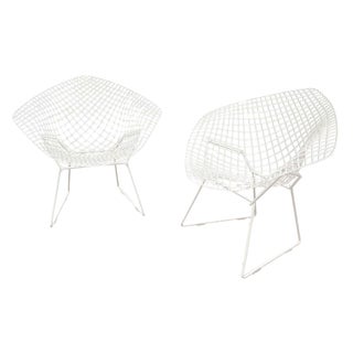 Knoll Mid-Century Diamond Chairs by Bertoia - Pair For Sale