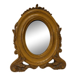 Louis XV Victorian Golden Oak Oval Picture Frame For Sale