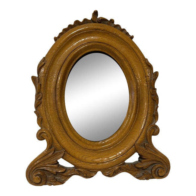 Louis XV Victorian Golden Oak Oval Picture Frame For Sale