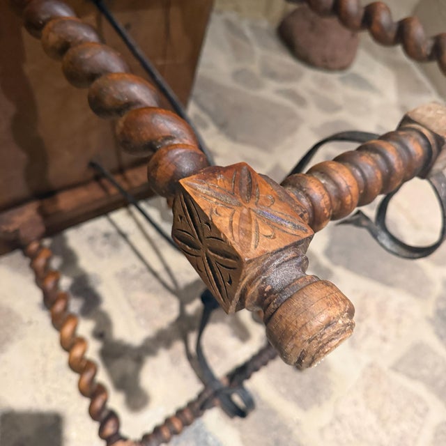 Antique 19th-Century Spanish Side Table Solomonic Legs Wrought Iron For Sale - Image 9 of 17