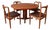 Danish Round Teak Dining Table with Juliane Chairs by Johannes Andersen for Vejle Mobelfabrik, 1960, Set of 5 For Sale