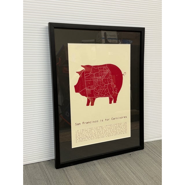 Plastic San Francisco Is for Carnivores Print, Framed For Sale - Image 7 of 12