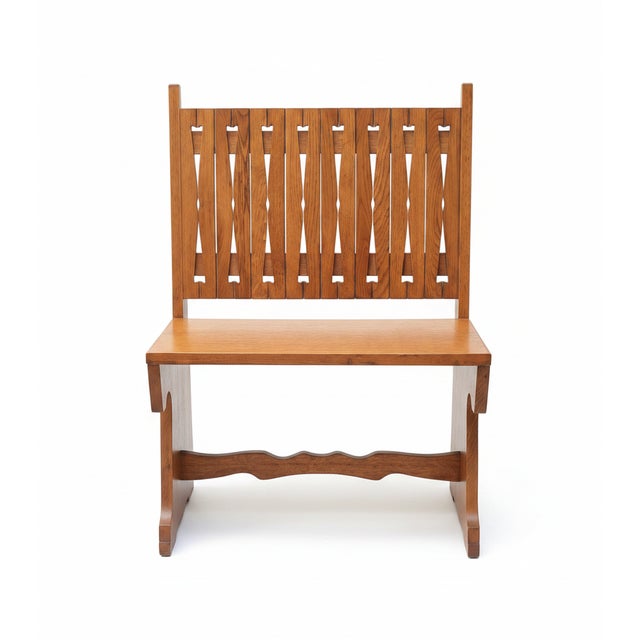 Oak Benches with Backrests, 1960s, Set of 2 For Sale - Image 3 of 13