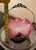 Bright Pink Antique Victorian Bridal Basket W/Hand Blown Glass Bowl. For Sale - Image 8 of 11
