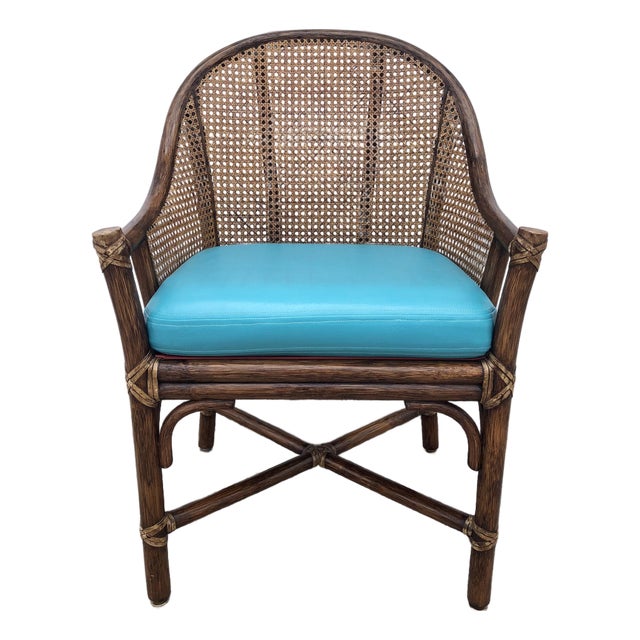 Vintage Mid Century McGuire Rattan & Cane Arm Chair For Sale