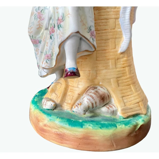 Ceramic Vintage Geo Borgfeldt Bisque Porcelain Coin Bank – Limited Edition Seated Lady Figurine For Sale - Image 7 of 10