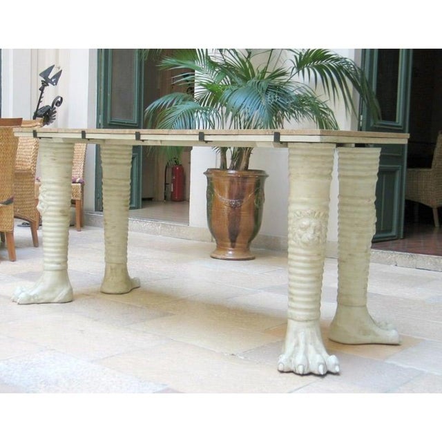 Cream Jean-Charles Moreux Style French Neoclassical Display Console Table For Sale - Image 8 of 12