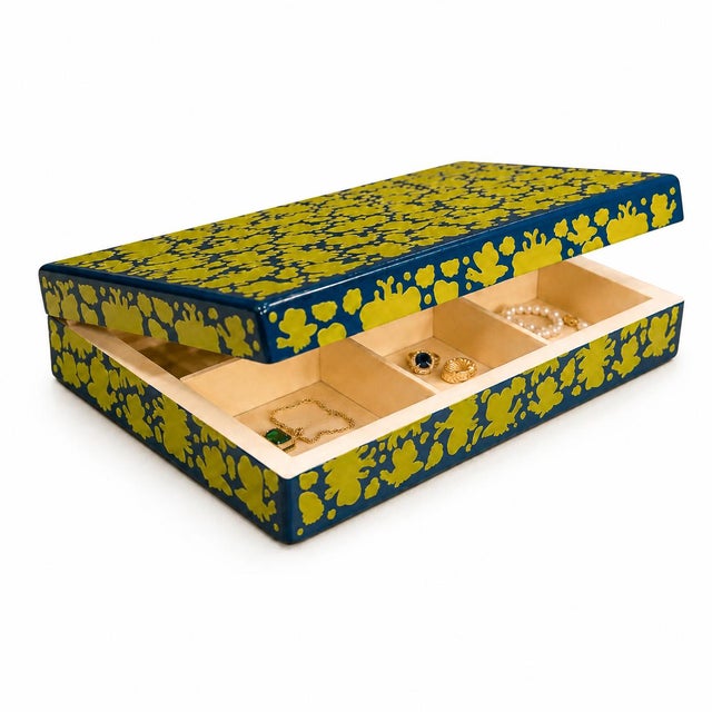 A striking contemporary decorative box by Taller Maya, handcrafted in Mexico and inspired by the centuries-old lacquer...