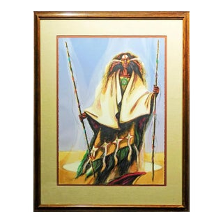 Larry Fodor "Medicine Woman4" Custom Framed Hand Signed & Numbered For Sale