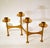 Candelabra for four candles on alternating is created in zigzag stationary positions, made in brass in the 1970s.