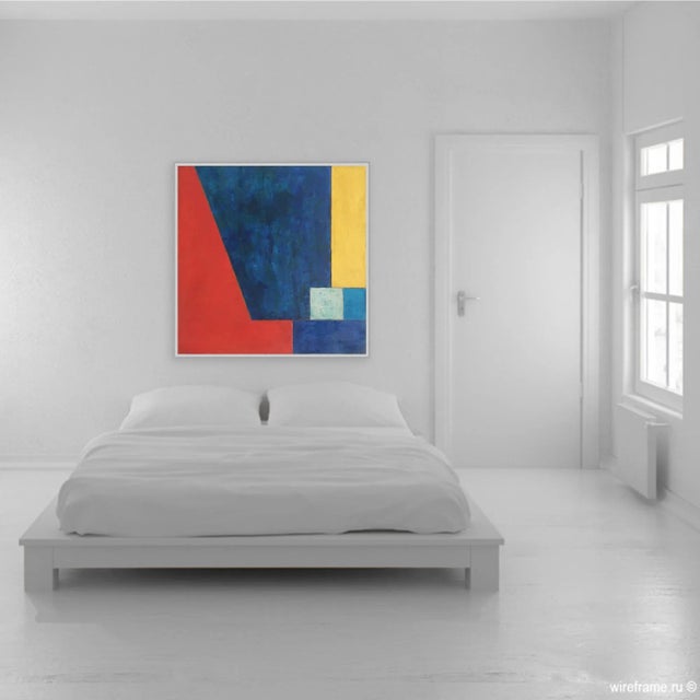 Abstract Geometric Oil Painting Primary Colors by Stephen Cimini For Sale In New York - Image 6 of 6