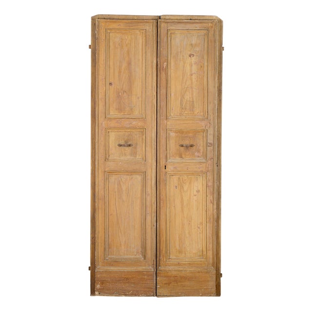 Antique Double-Leaf Wood Door, 18th Century For Sale