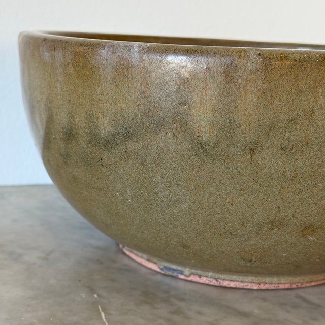 Antique Large Pottery Bowl in Stunning Glaze For Sale - Image 4 of 5