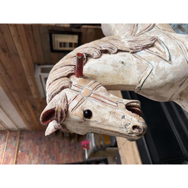 Antique Carved Wooden Horse For Sale - Image 6 of 15