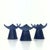 Asian-Inspired Artisanal Matte Indigo Candle Holders - Set of 3 For Sale - Image 4 of 8