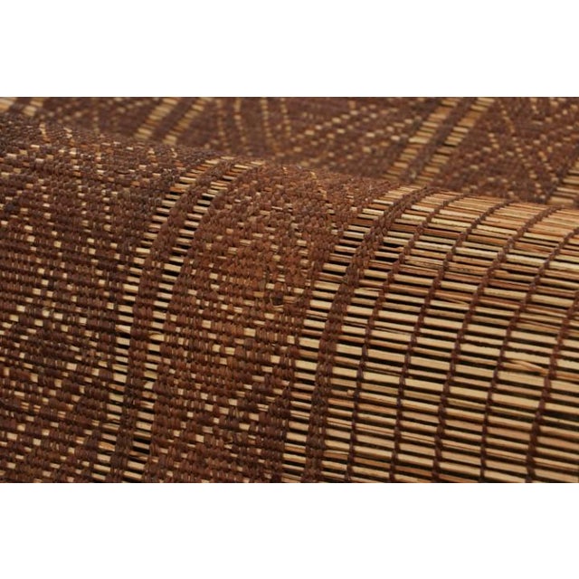 Wood Oversized Vintage Mauritanian Tuareg Mat in Rich Brown Stripes - Rug & Kilim For Sale - Image 7 of 7