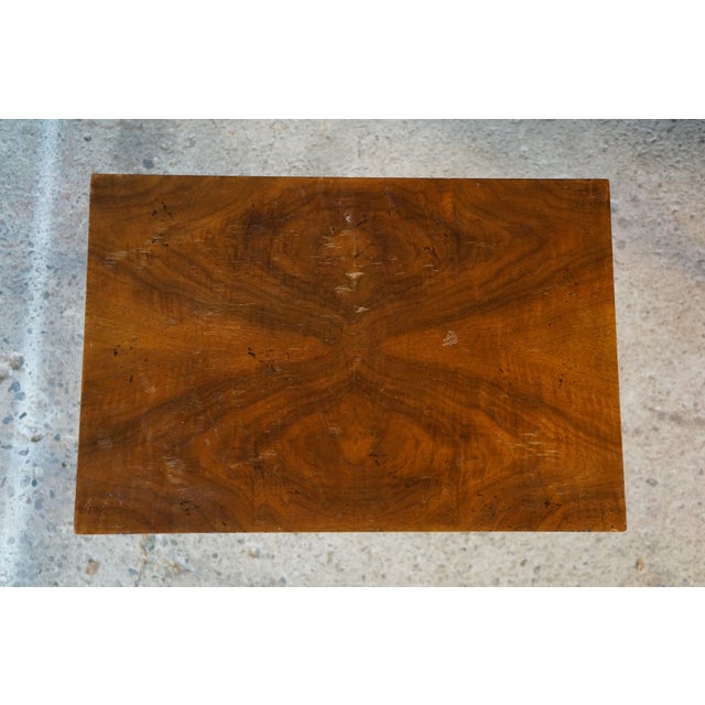 Mid 20th Century Mid Century French Louis XVI Style Crotch Walnut Nesting Tables Set of Three For Sale - Image 5 of 18