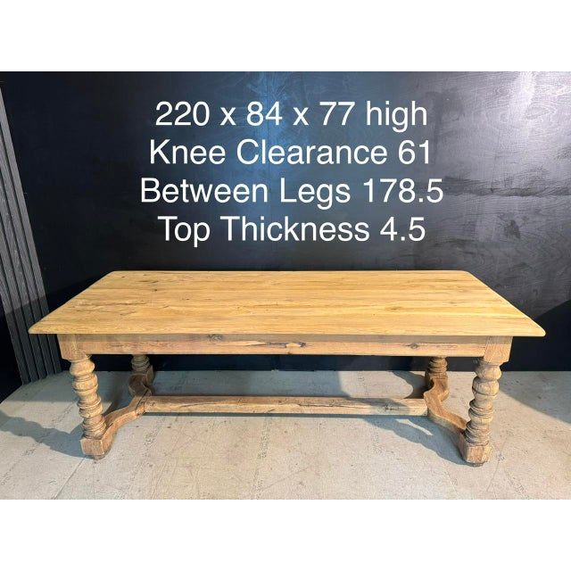 French Oak Farmhouse Table with Drawers, 1920 For Sale - Image 12 of 14