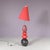 1970s Ceramic Floor Lamp with Red Fabric Hood from Francois Chatain, France, 1970s For Sale - Image 5 of 15