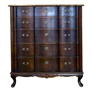 Vintage American Revival Highboy Dresser, 1940s For Sale