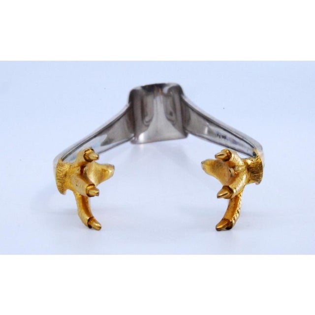 Silver Ice Tongs in the Shape of Golden Claws For Sale - Image 6 of 11