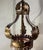 French Vintage Gilt Metal Crown Bell Glass Pendant Chandelier Lantern For Sale - Image 3 of 9