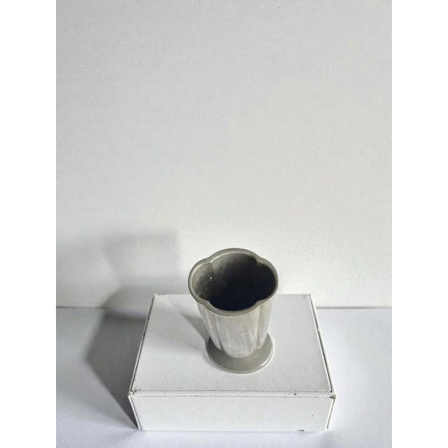 White Swedish Art Deco Pewter Vase from Gab, 1939 For Sale - Image 8 of 11