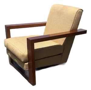 Thayer Coggin Labelled Wood Modern Lounge Chair Clean Fabric