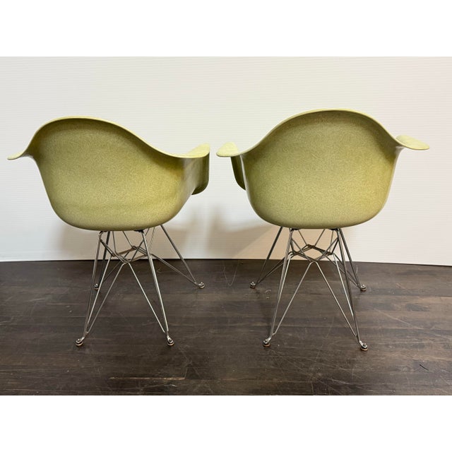 2010s Modernica Case Study Fiberglass H-Base Armchairs, Pair For Sale - Image 5 of 12